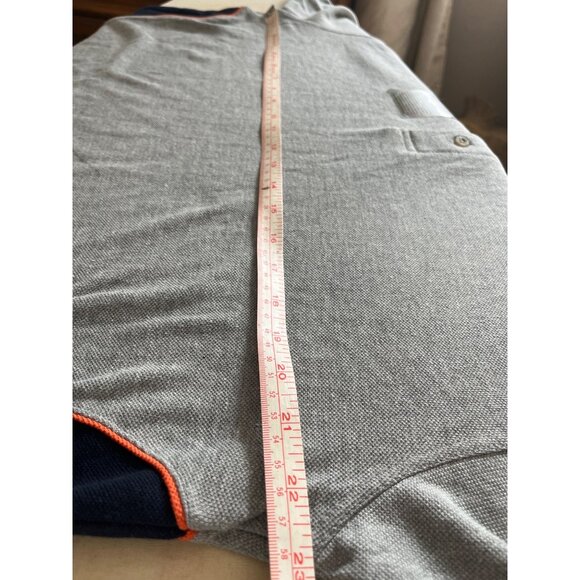 New Golf Shirt Polo Henley Gray Knit Short Sleeve Spike Sports Athletic Mens L - Picture 7 of 8